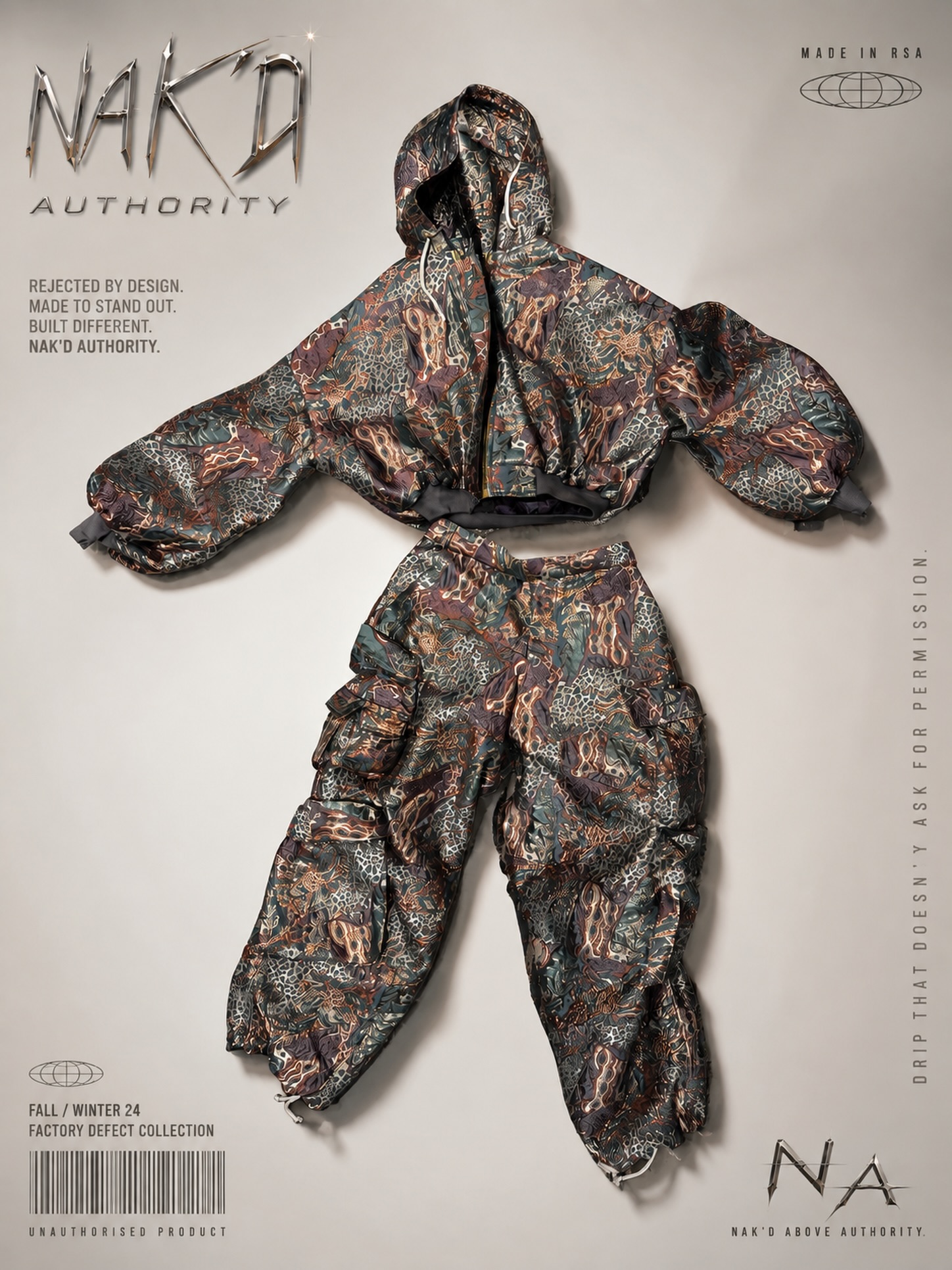 Nak'd Authority Fall/Winter Puffer Outfit Campaign Poster